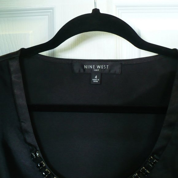Nine West Suit Jeweled Sleeveless Blouse Camisole - Picture 3 of 4